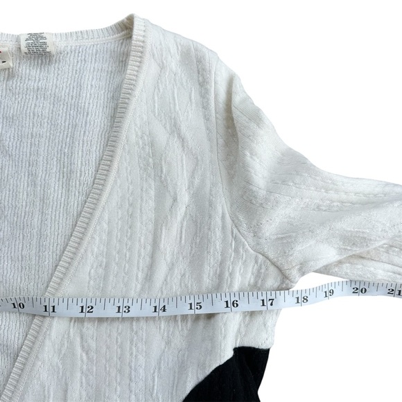 Anthropologie Moth Open Front Cardigan Sweater Cream Black Dot Small Long Sleeve - Picture 3 of 7